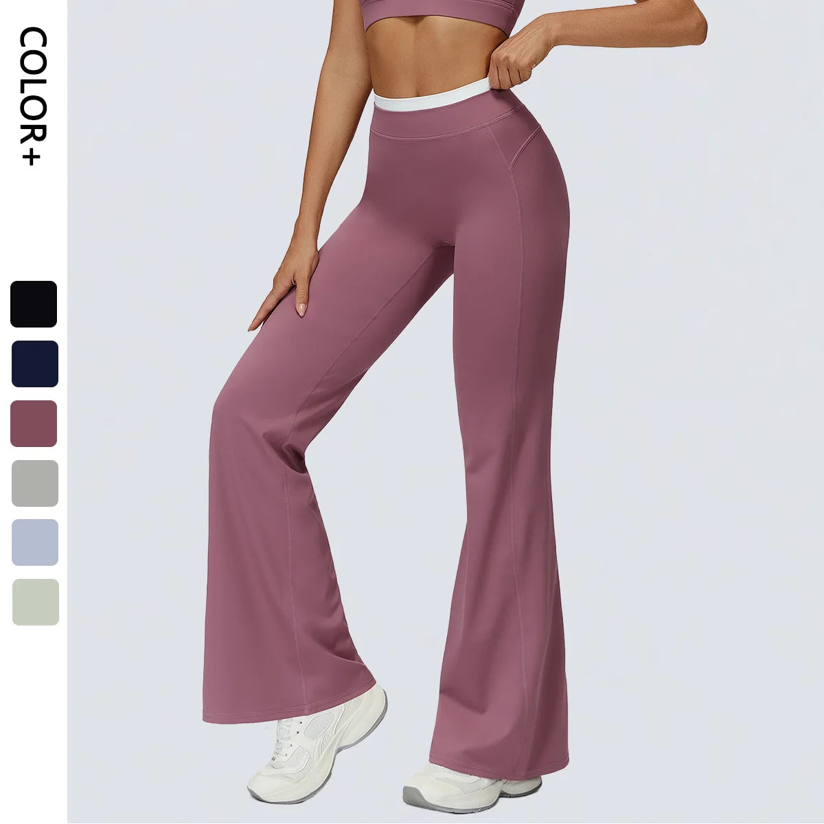 Factory Wholesale Women High Waist Workout Pants Gym Tights Activewear Naked Feeling Color Block Yoga Wear