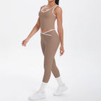 High Quality Four-Way Stretch Gym Fitness Sets for Women Solid Pattern Yoga Bra & Leggings Plus Size Sports Outfit for Workout