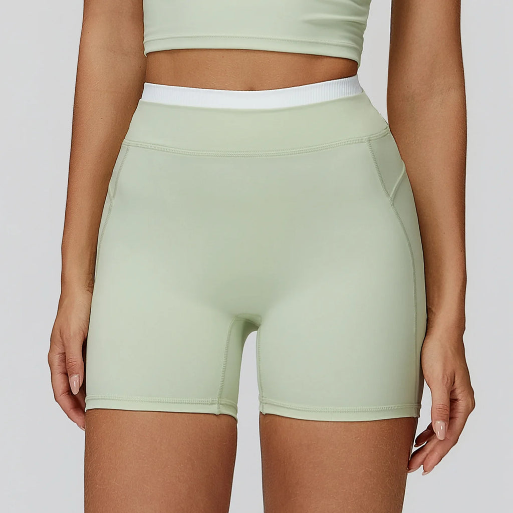 Wholesale Naked Feeling Yoga Shorts Women Ribbed Seamless Biker Shorts Fitness Running Workout Shorts