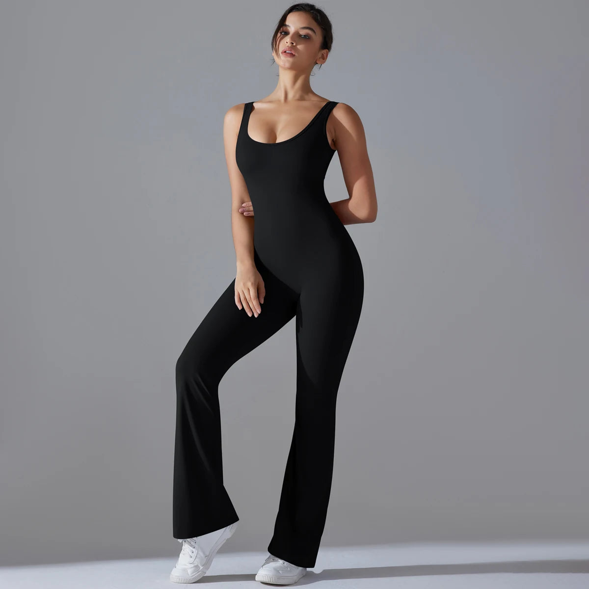 Women Jumpsuit Wide Leg Backless Jumpsuit Women Yoga Fitness Wear Bodysuit Hollow Out Gym Jumpsuits for Women