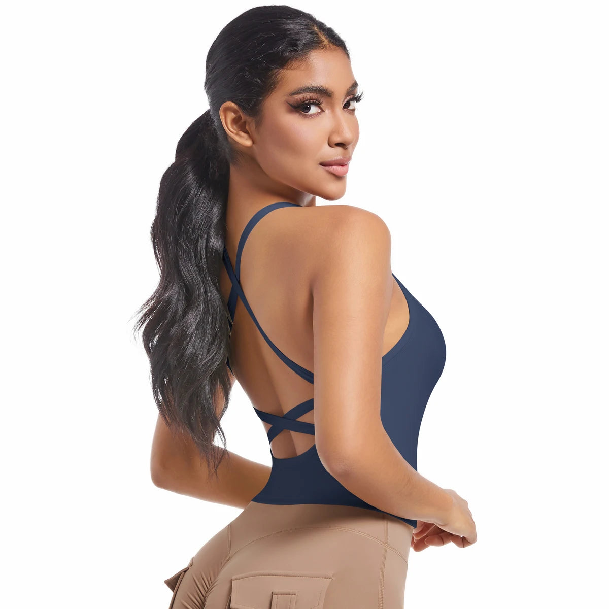 Cross Back Yoga Tank Top Quick Dry Breathable Running Bra Gym Fitness Crop Vest Sleeveless Sports Tops Yoga Tank Top for Women