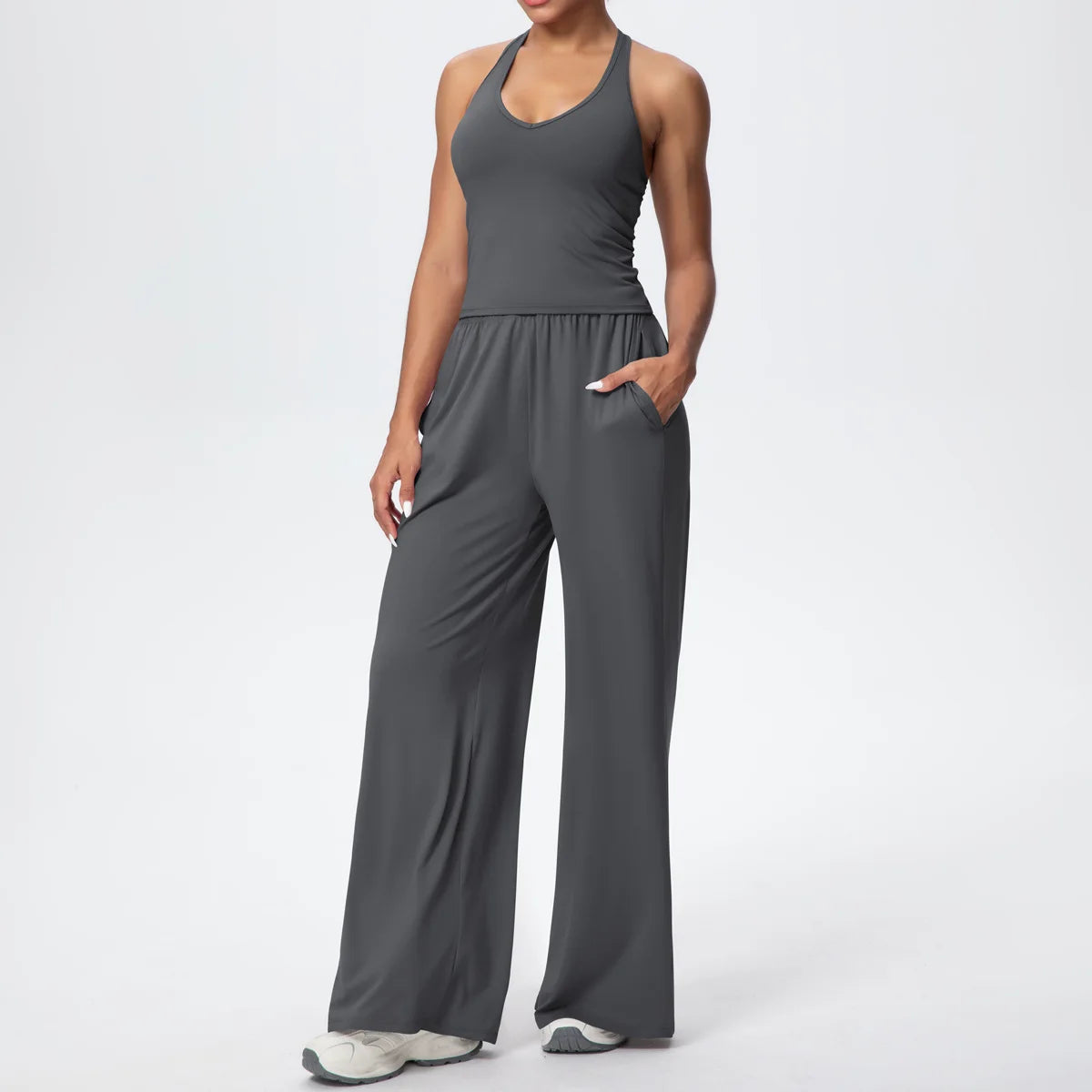 2025 Women's Clothing Athleisure Tracksuits Women Wide-leg Joggers Loose Pants Jumpsuit Female Dance Sets Outfit 2PCS SETS
