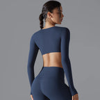 Custom Logo Yoga Short Long Sleeve Crop Tank Women Running Fitness Yoga Wear Top Sports Bra