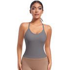 Cross Back Yoga Tank Top Quick Dry Breathable Running Bra Gym Fitness Crop Vest Sleeveless Sports Tops Yoga Tank Top for Women