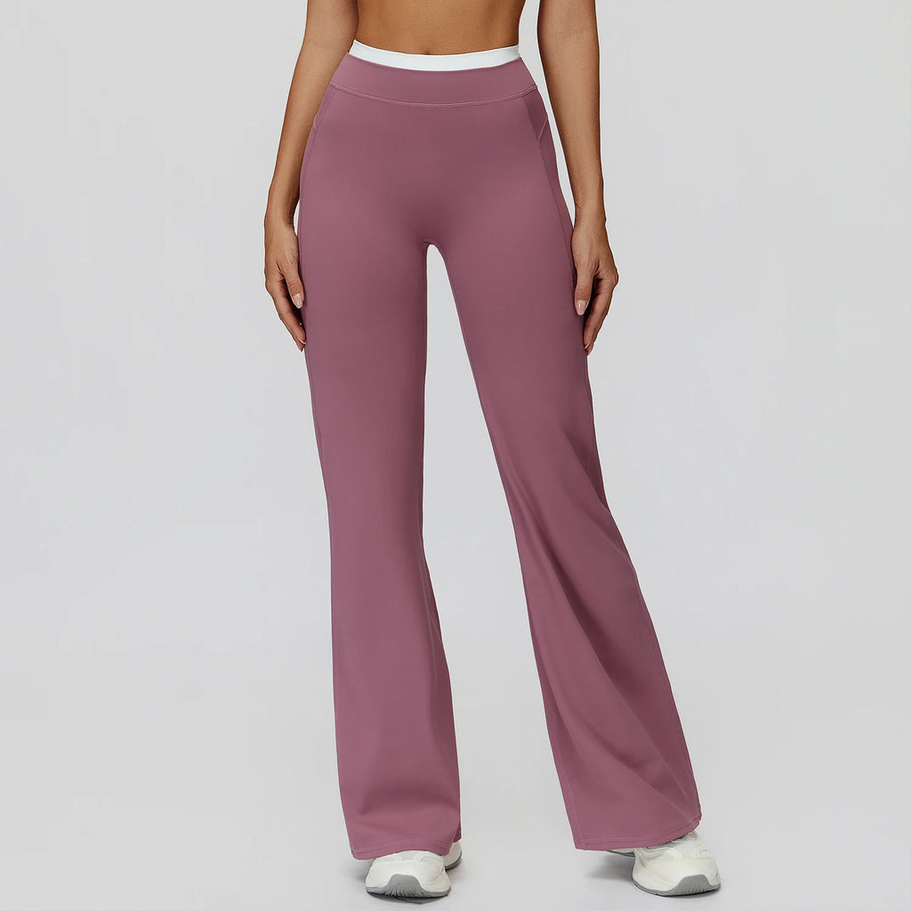 Factory Wholesale Women High Waist Workout Pants Gym Tights Activewear Naked Feeling Color Block Yoga Wear