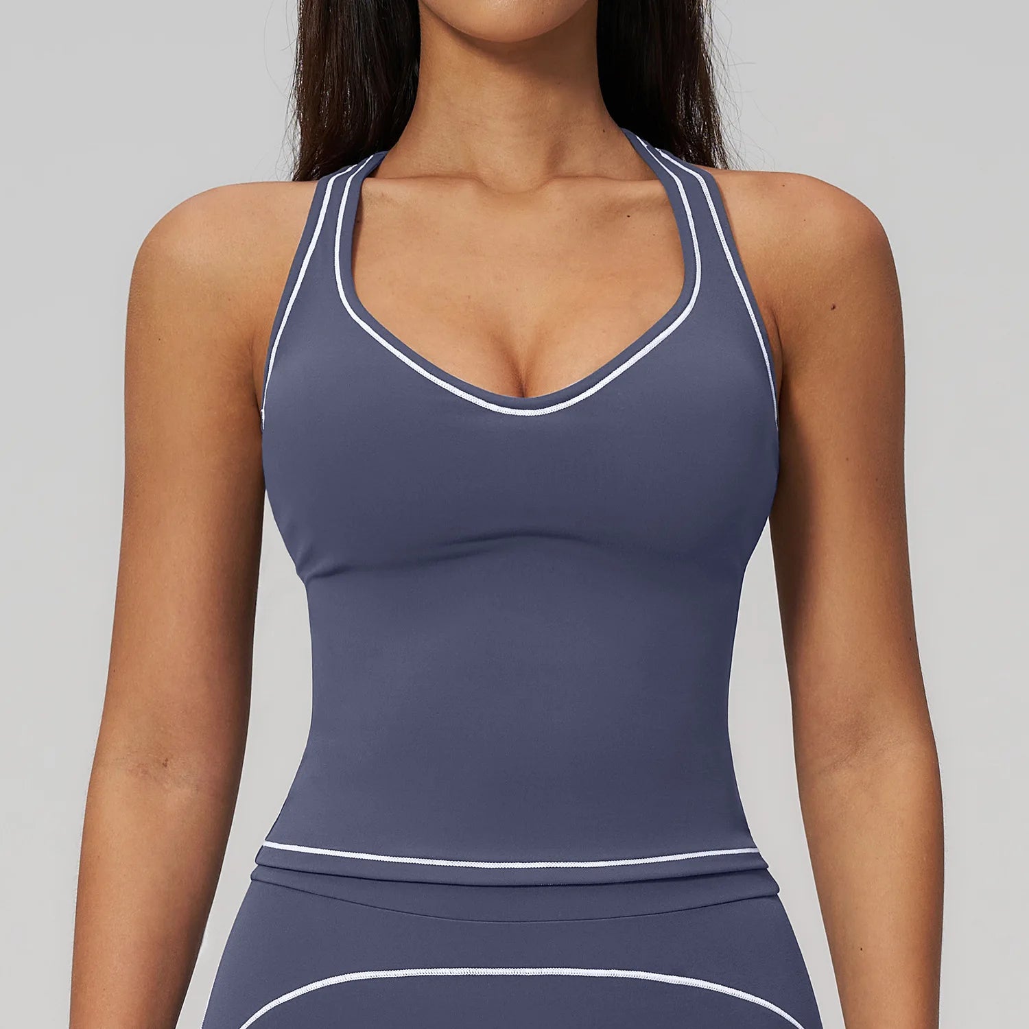 Manufacturer Women Yoga Tank Top Naked Feeling Activewear Color Block Padded Workout Gym Wear