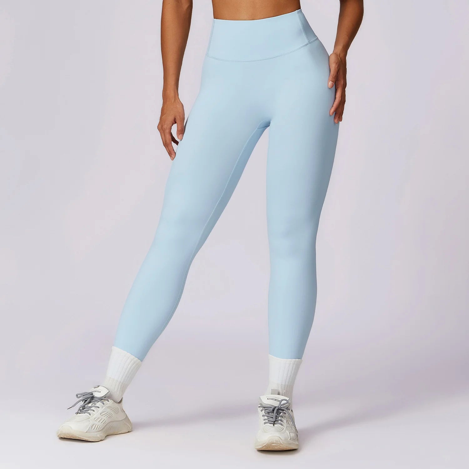 Women's High Waist Seamless Yoga Leggings Breathable Gym Clothing Elastic Waist Wholesale Scrunch Butt Push Leggings Solid