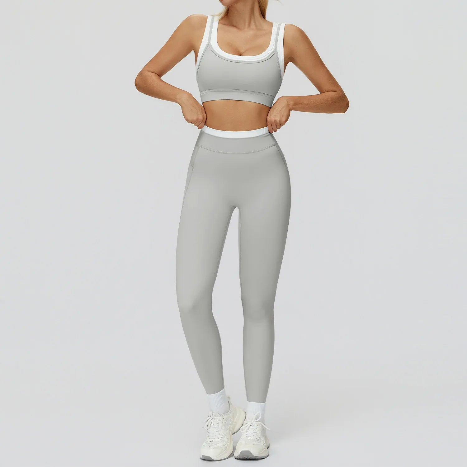 Wholesale Naked Feeling Yoga Set Women 2 Piece Set High Waist Seamless Fitness Workout Sportswear Outfit