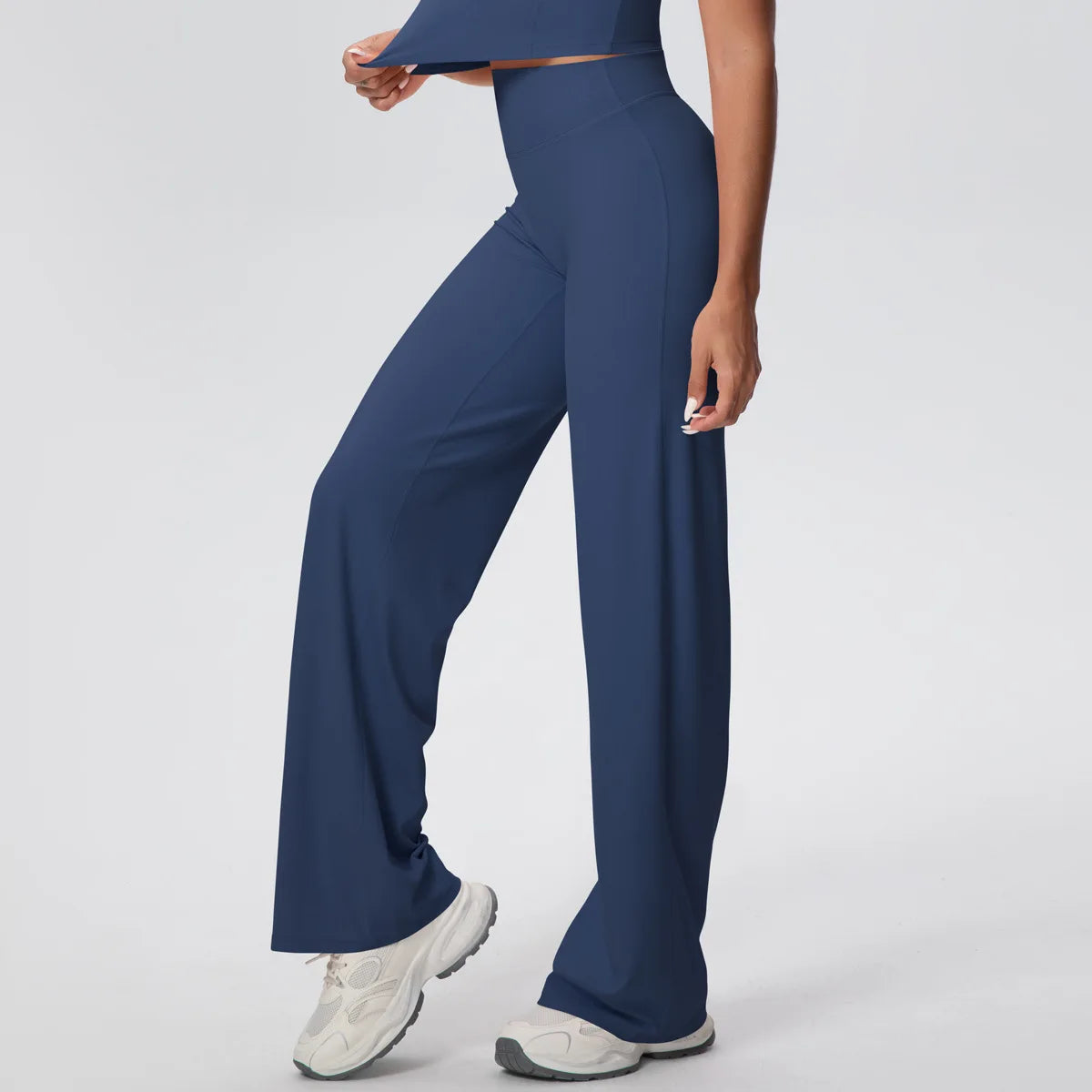 Custom Logo High Waist Quick Drying Hip Lifting Yoga Pants Tight Wide Leg Flared Pants Women Gym Sports Fitness Leggings