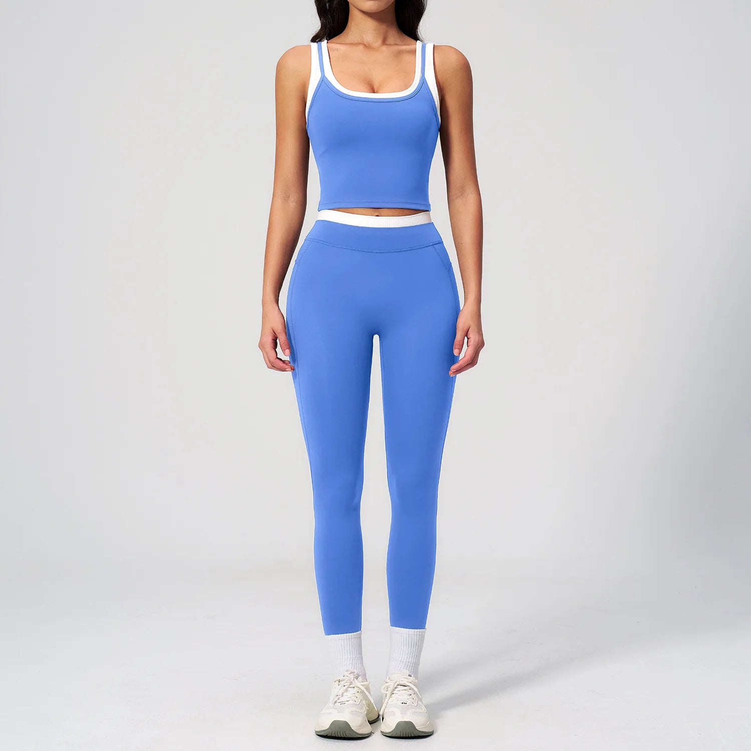Wholesale Naked Feeling Yoga Set Women 2 Piece Set High Waist Seamless Fitness Workout Sportswear Outfit