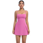 Custom Women's Sleeveless Moisture Wicking Tennis Dresses Flared Pleated Golf Jumpsuit Gym Skirts for Sports Wear