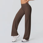 Custom Logo High Waist Quick Drying Hip Lifting Yoga Pants Tight Wide Leg Flared Pants Women Gym Sports Fitness Leggings