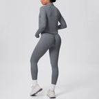 2026 Women's Seamless 3 Piece Yoga Set Breathable Quick Dry Tight Fit High Waist Full Zip up Workout Yoga Wear Gym Fitness Sets