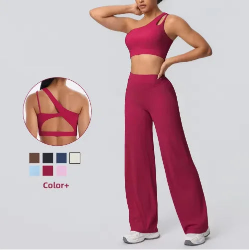 Volupie Diagonal Flow Set | Top Asimétrico + Pantalón Wide Leg