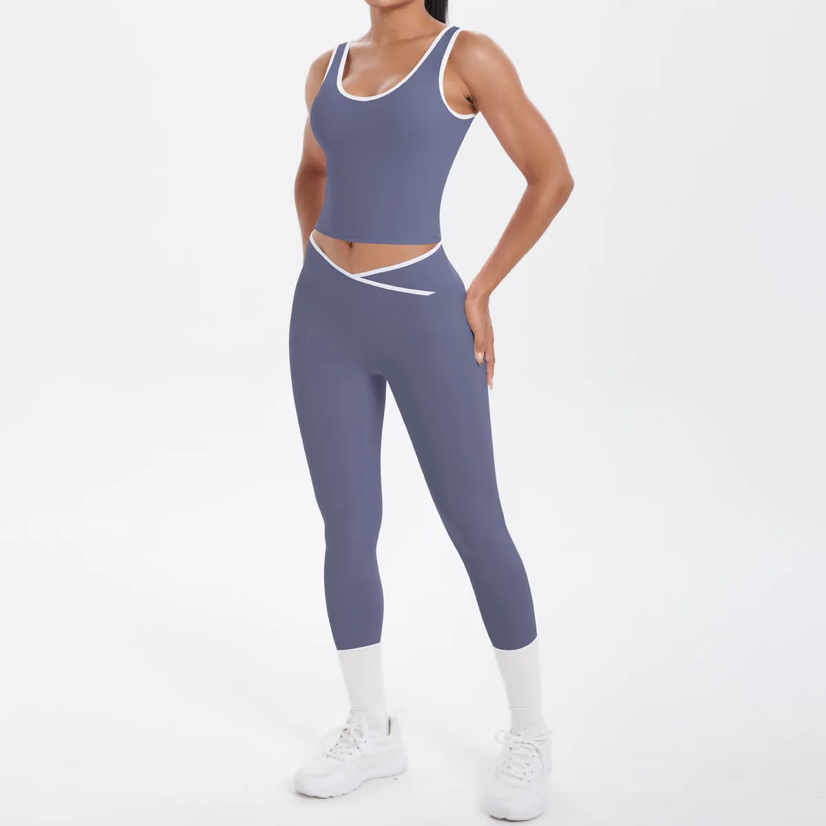 High Quality Four-Way Stretch Gym Fitness Sets for Women Solid Pattern Yoga Bra & Leggings Plus Size Sports Outfit for Workout