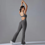 Women Jumpsuit Wide Leg Backless Jumpsuit Women Yoga Fitness Wear Bodysuit Hollow Out Gym Jumpsuits for Women