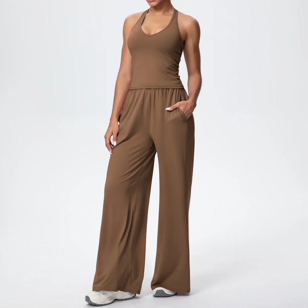 2025 Women's Clothing Athleisure Tracksuits Women Wide-leg Joggers Loose Pants Jumpsuit Female Dance Sets Outfit 2PCS SETS