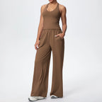 2025 Women's Clothing Athleisure Tracksuits Women Wide-leg Joggers Loose Pants Jumpsuit Female Dance Sets Outfit 2PCS SETS
