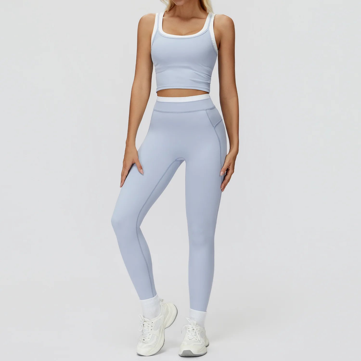 Wholesale Naked Feeling Yoga Set Women 2 Piece Set High Waist Seamless Fitness Workout Sportswear Outfit