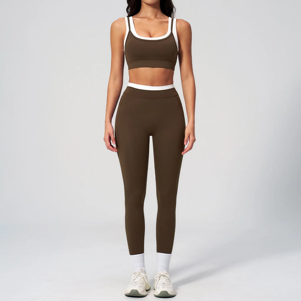 Wholesale Naked Feeling Yoga Set Women 2 Piece Set High Waist Seamless Fitness Workout Sportswear Outfit
