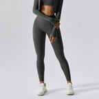 Women's High Waist Seamless Yoga Leggings Breathable Gym Clothing Elastic Waist Wholesale Scrunch Butt Push Leggings Solid