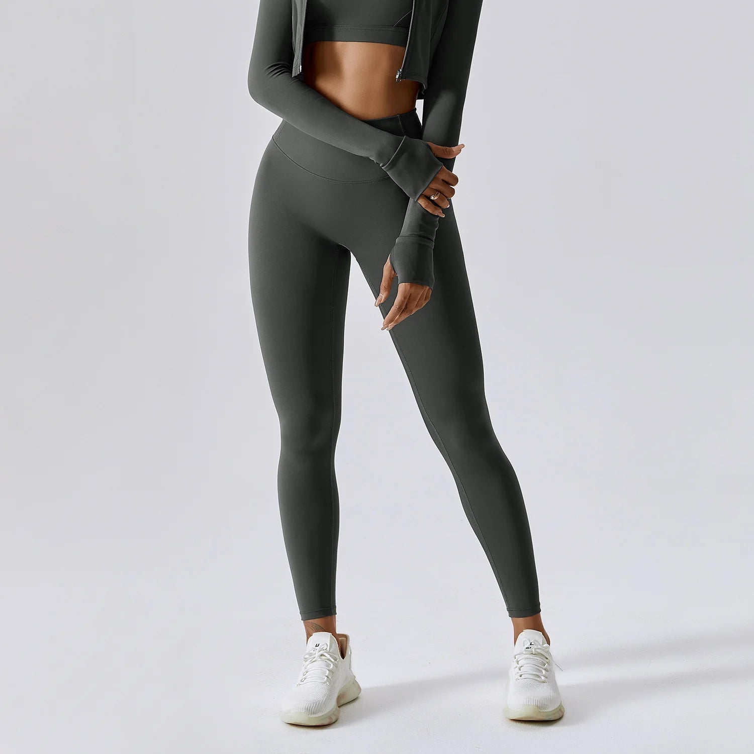 Women's High Waist Seamless Yoga Leggings Breathable Gym Clothing Elastic Waist Wholesale Scrunch Butt Push Leggings Solid