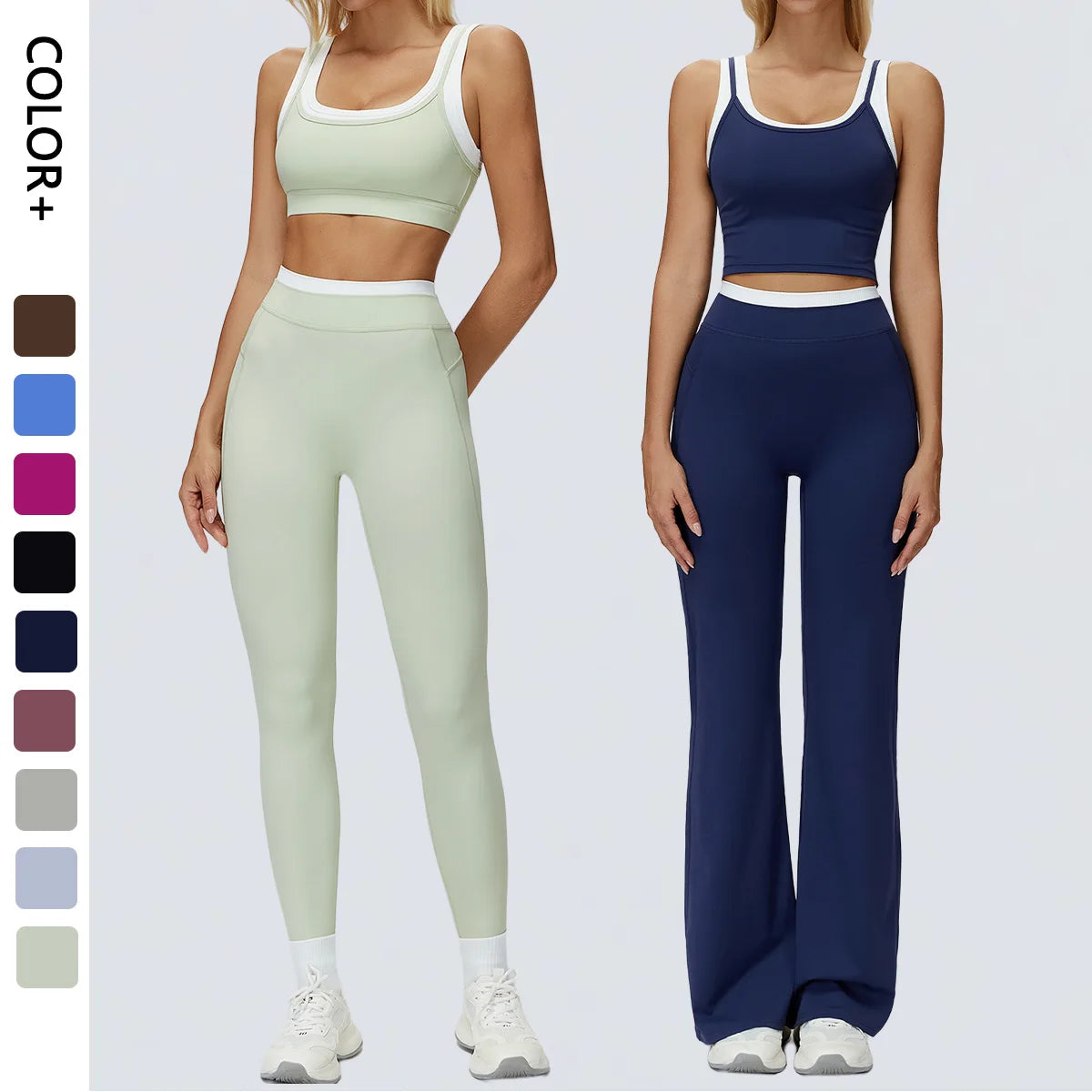 Wholesale Naked Feeling Yoga Set Women 2 Piece Set High Waist Seamless Fitness Workout Sportswear Outfit Imagen principal del producto