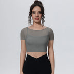 High Support Sports Bra Women Seamless Mesh Padded Yoga Top Shockproof Breathable Fitness Workout Bra