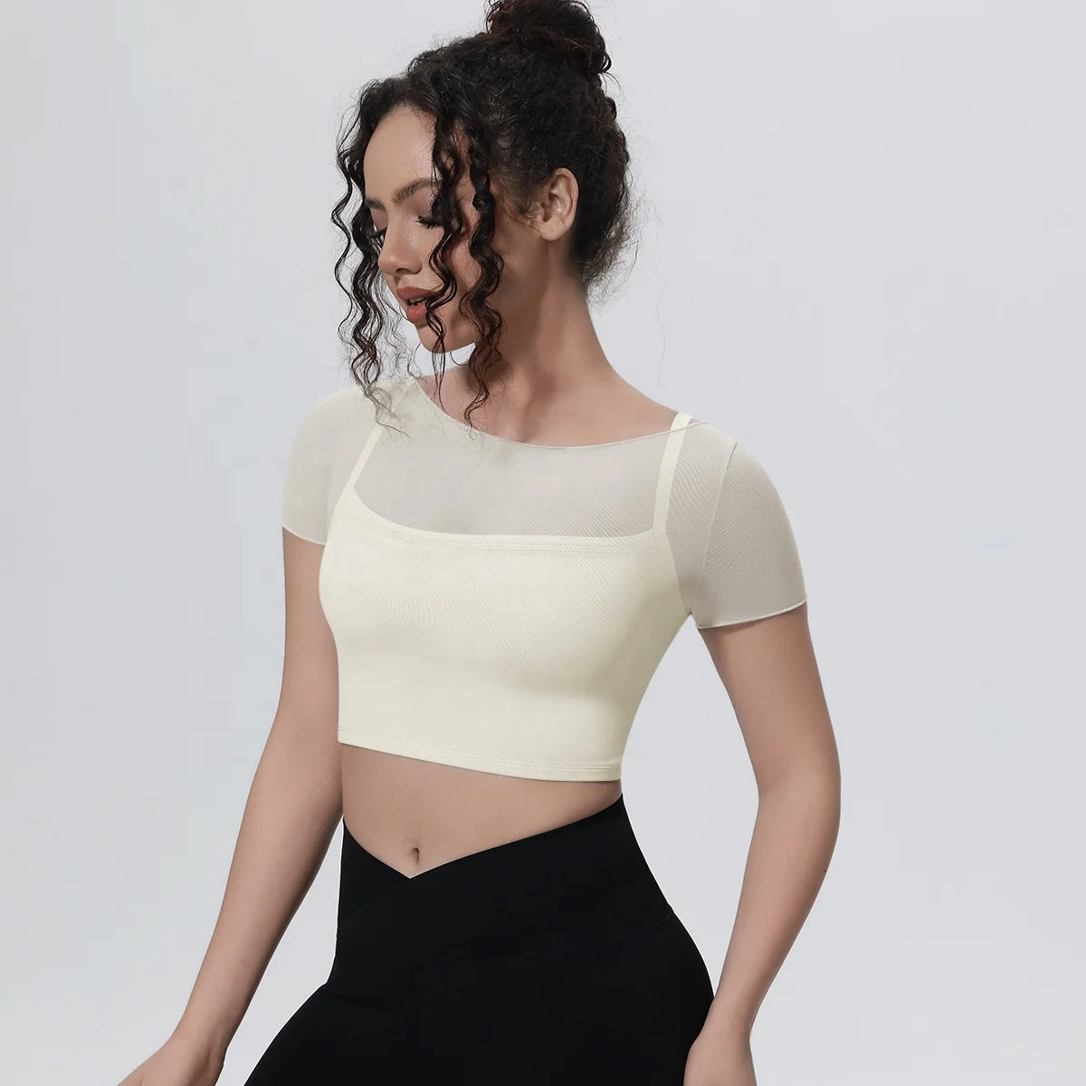 High Support Sports Bra Women Seamless Mesh Padded Yoga Top Shockproof Breathable Fitness Workout Bra