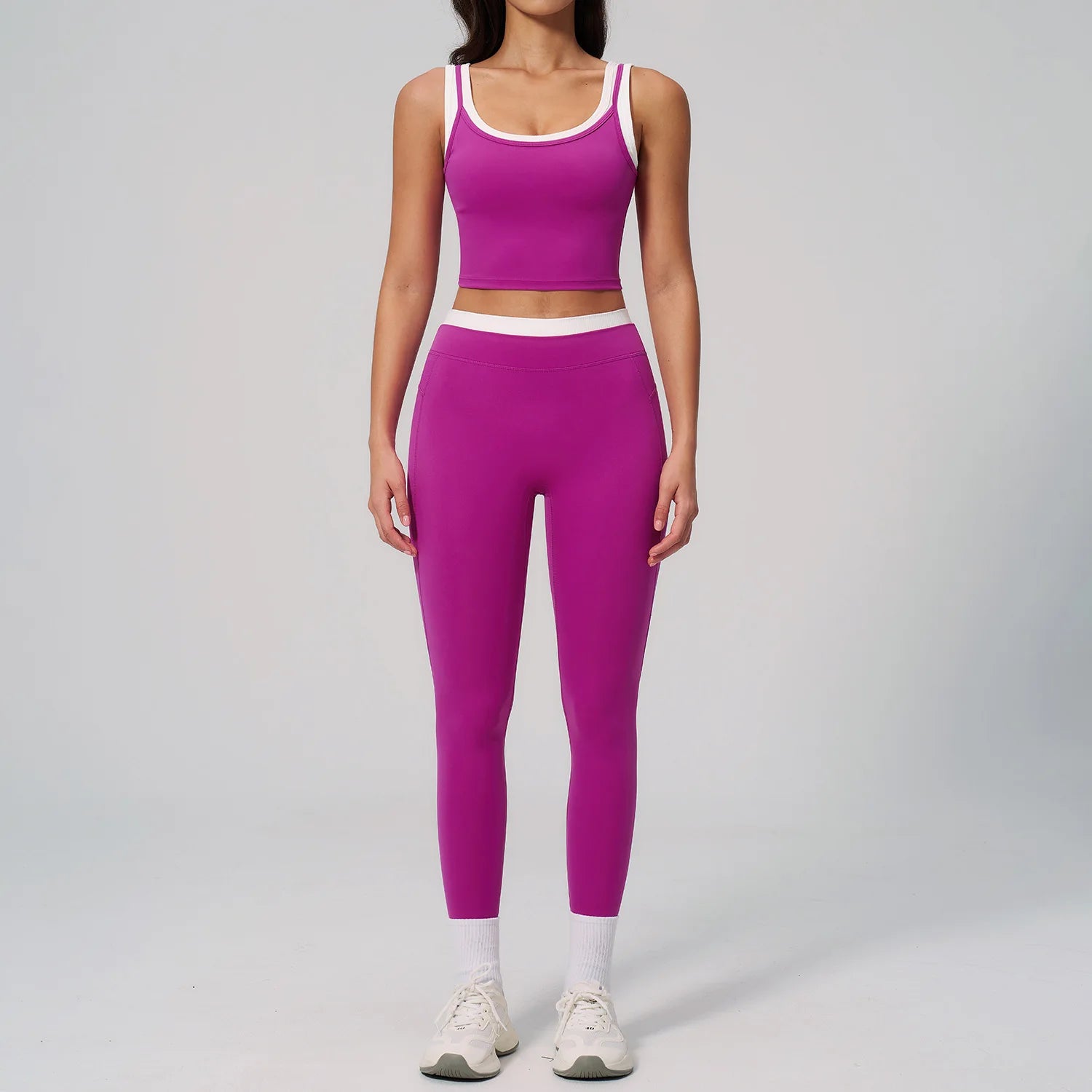 Wholesale Naked Feeling Yoga Set Women 2 Piece Set High Waist Seamless Fitness Workout Sportswear Outfit