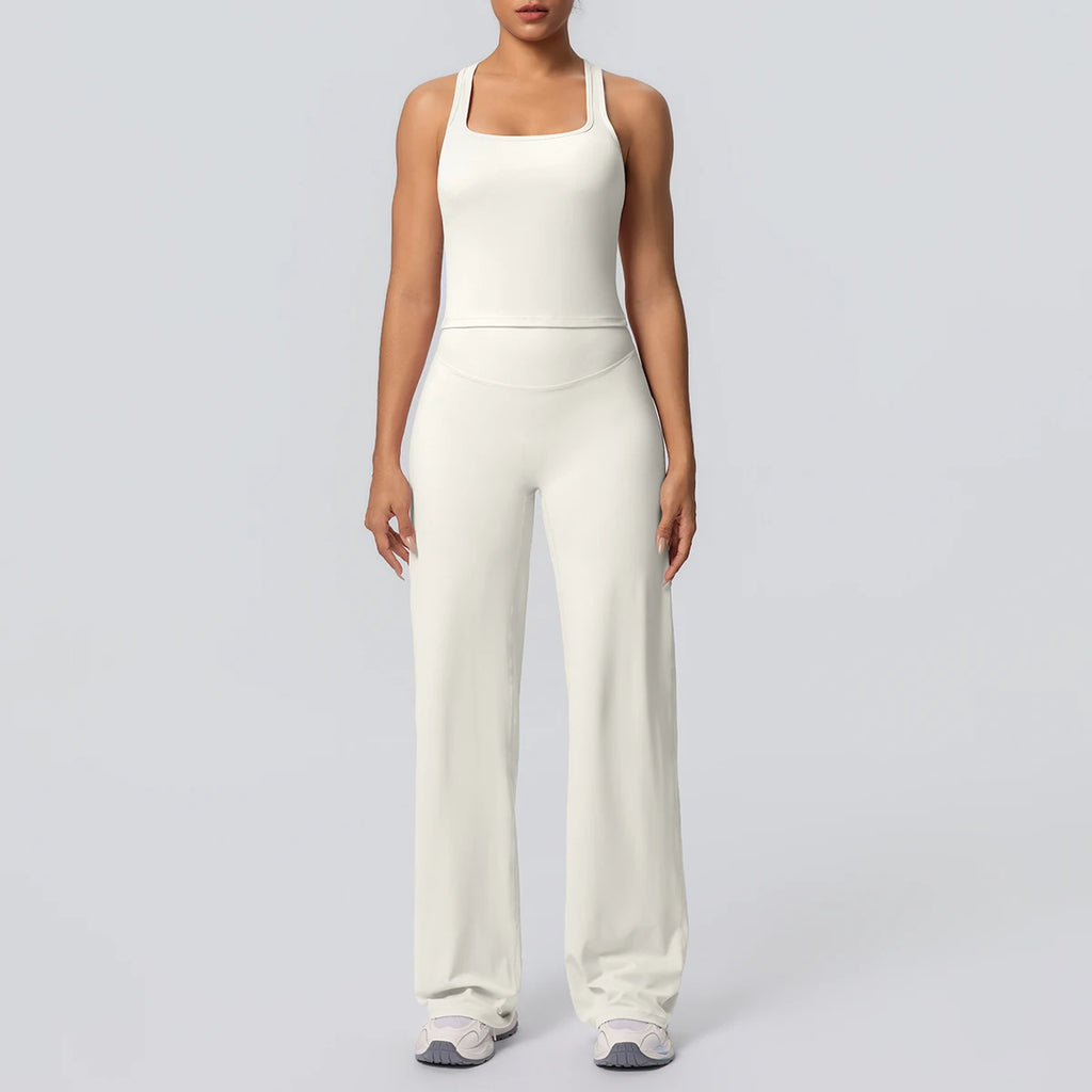 Volupie Diagonal Flow Racer Set | Top Racerback + Pantalón Wide Leg