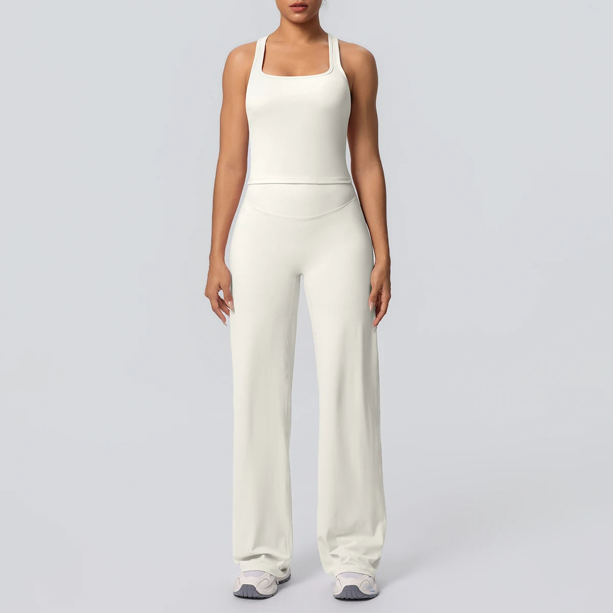 Volupie Diagonal Flow Racer Set | Top Racerback + Pantalón Wide Leg