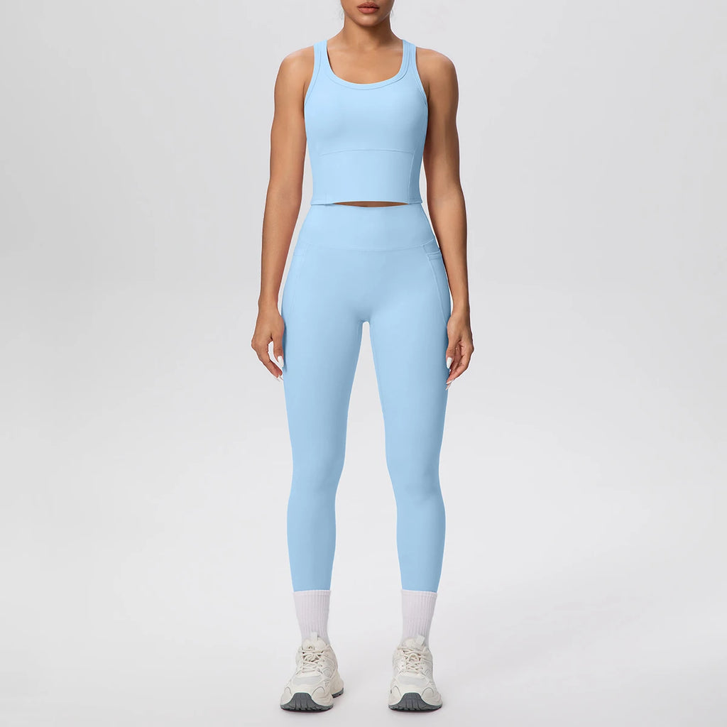 Volupie Utility Aura Set | Top Deportivo + Legging Tiro Alto