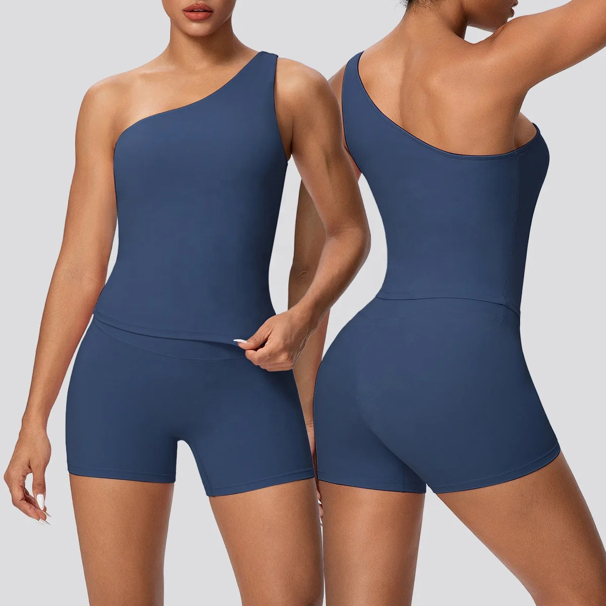 Customized Yoga Leggings Sports Top for Running Yoga Gym Fitness Summer Breathable Fitness Women's Shorts Sets Imagen principal del producto