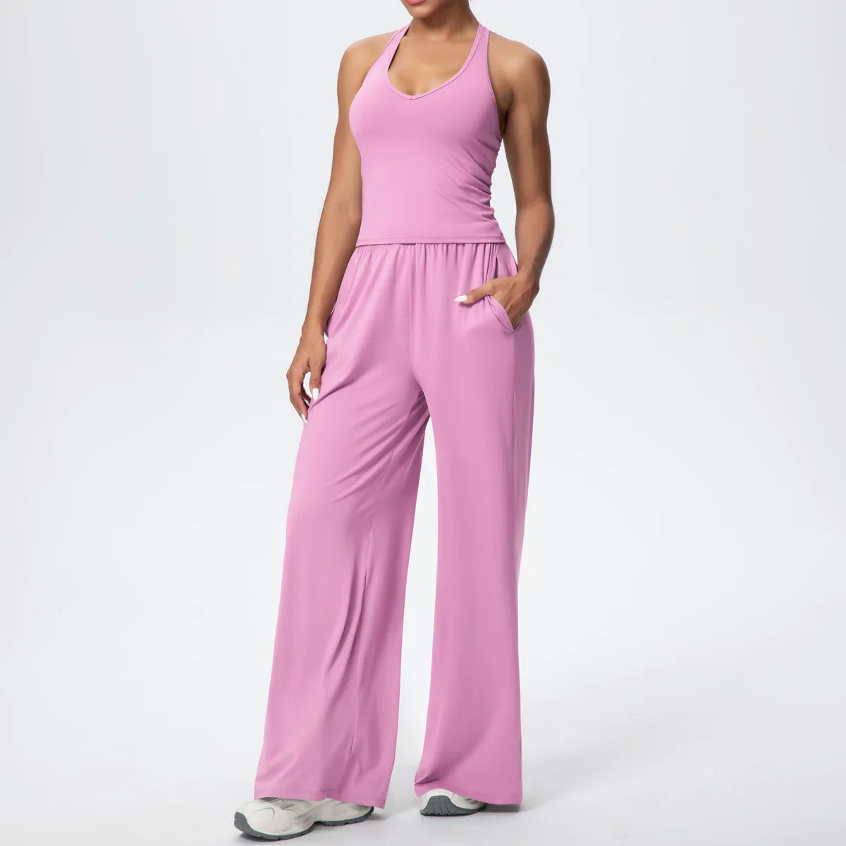 2025 Women's Clothing Athleisure Tracksuits Women Wide-leg Joggers Loose Pants Jumpsuit Female Dance Sets Outfit 2PCS SETS