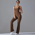 Women Jumpsuit Wide Leg Backless Jumpsuit Women Yoga Fitness Wear Bodysuit Hollow Out Gym Jumpsuits for Women