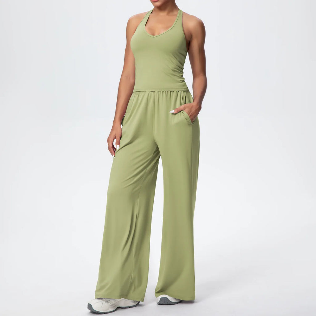 2025 Women's Clothing Athleisure Tracksuits Women Wide-leg Joggers Loose Pants Jumpsuit Female Dance Sets Outfit 2PCS SETS