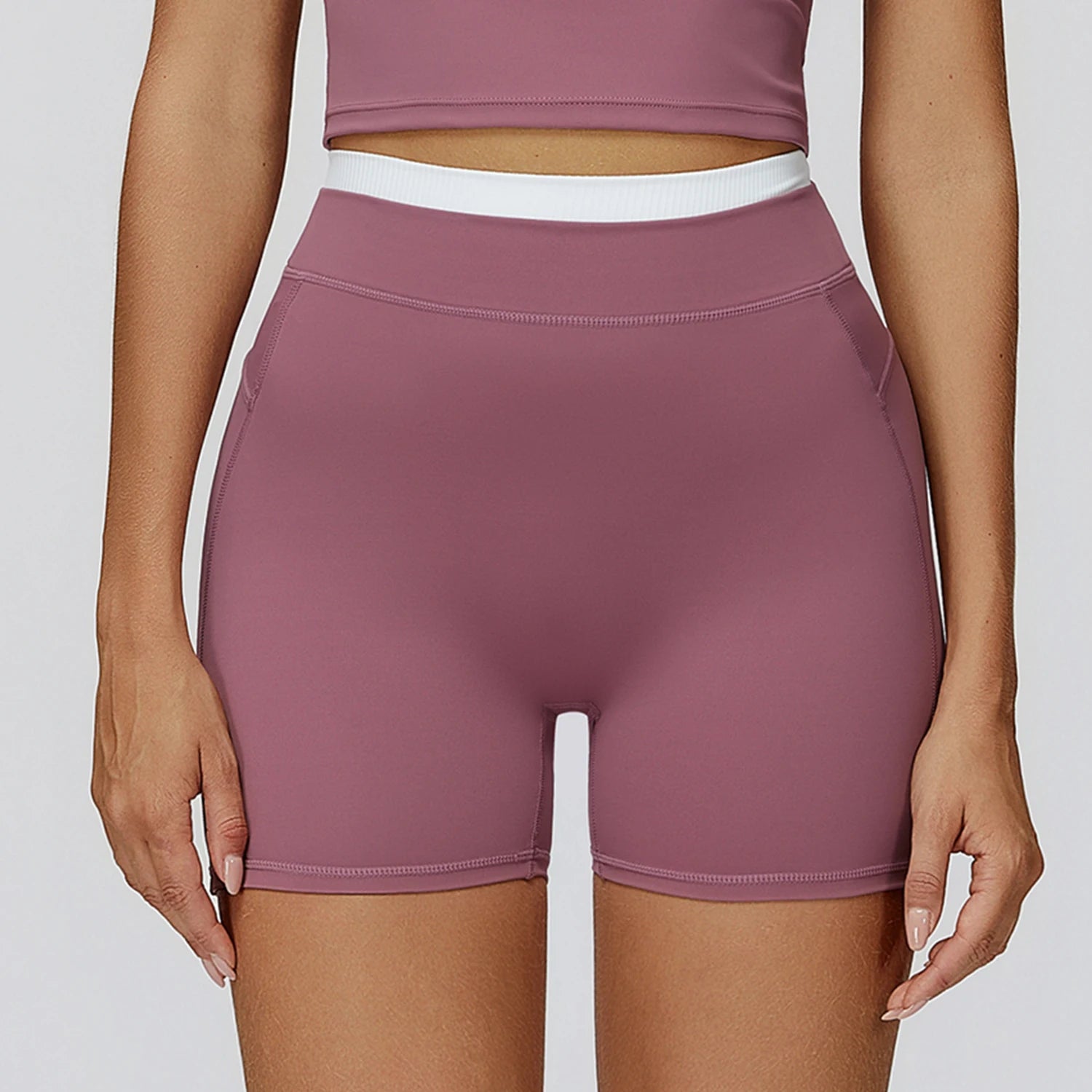 Wholesale Naked Feeling Yoga Shorts Women Ribbed Seamless Biker Shorts Fitness Running Workout Shorts