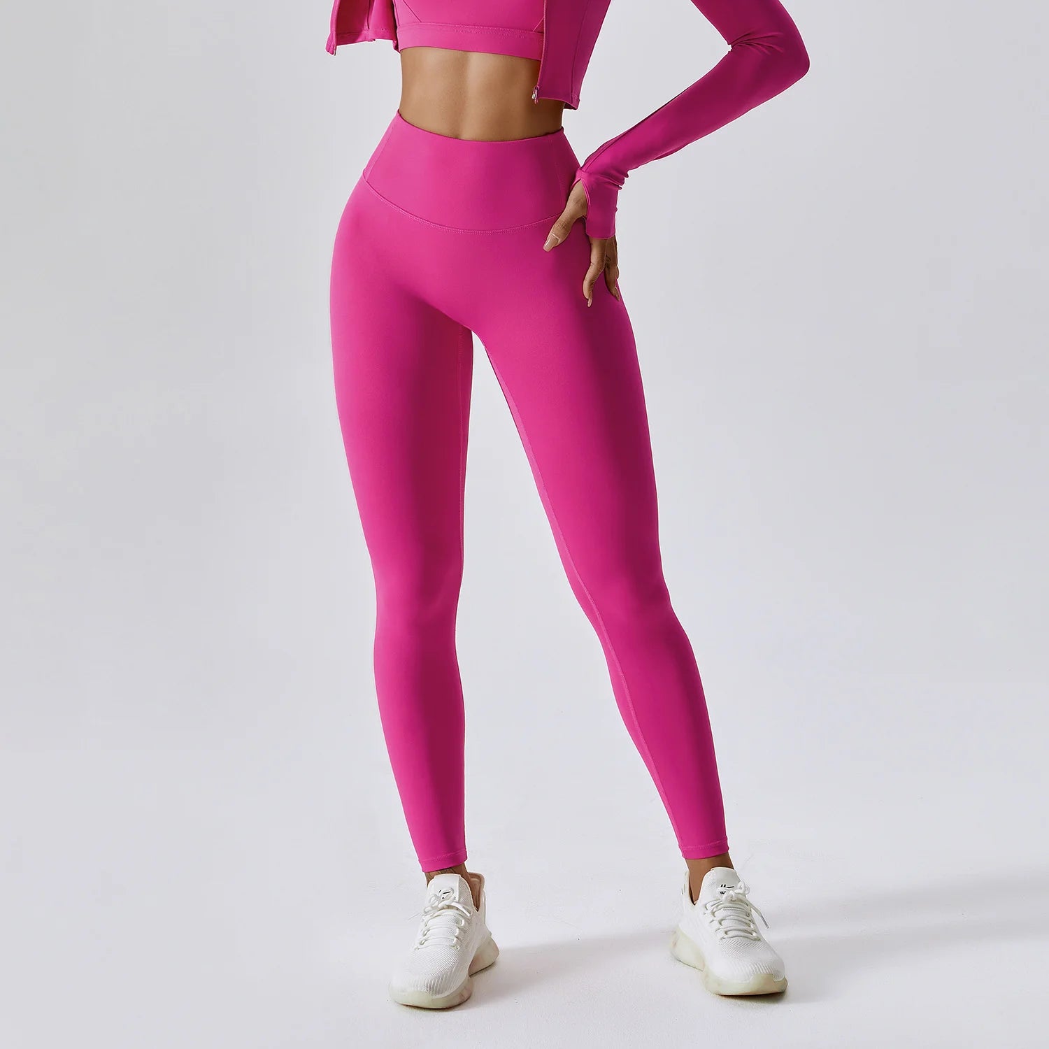 Women's High Waist Seamless Yoga Leggings Breathable Gym Clothing Elastic Waist Wholesale Scrunch Butt Push Leggings Solid