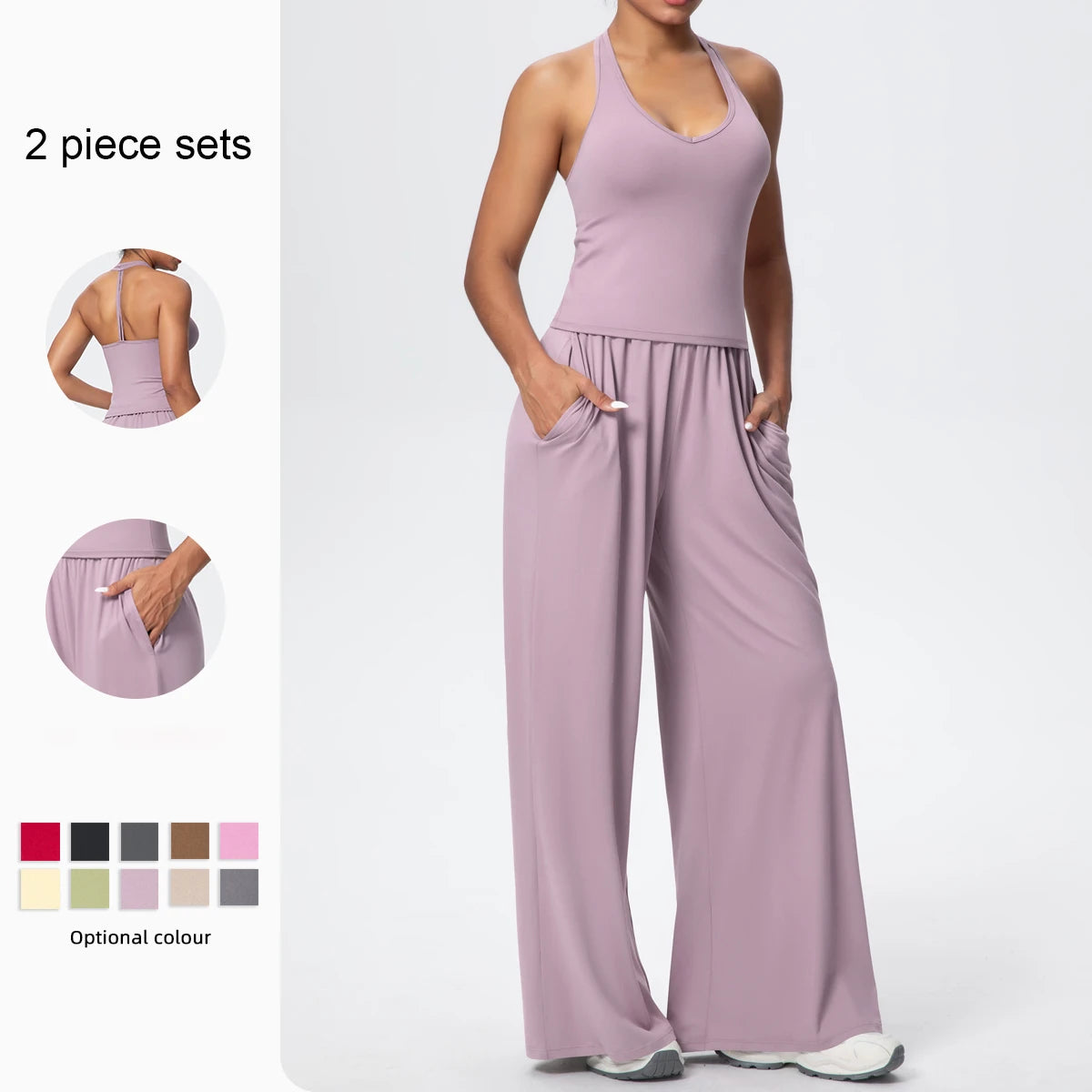 2025 Women's Clothing Athleisure Tracksuits Women Wide-leg Joggers Loose Pants Jumpsuit Female Dance Sets Outfit 2PCS SETS Imagen principal del producto