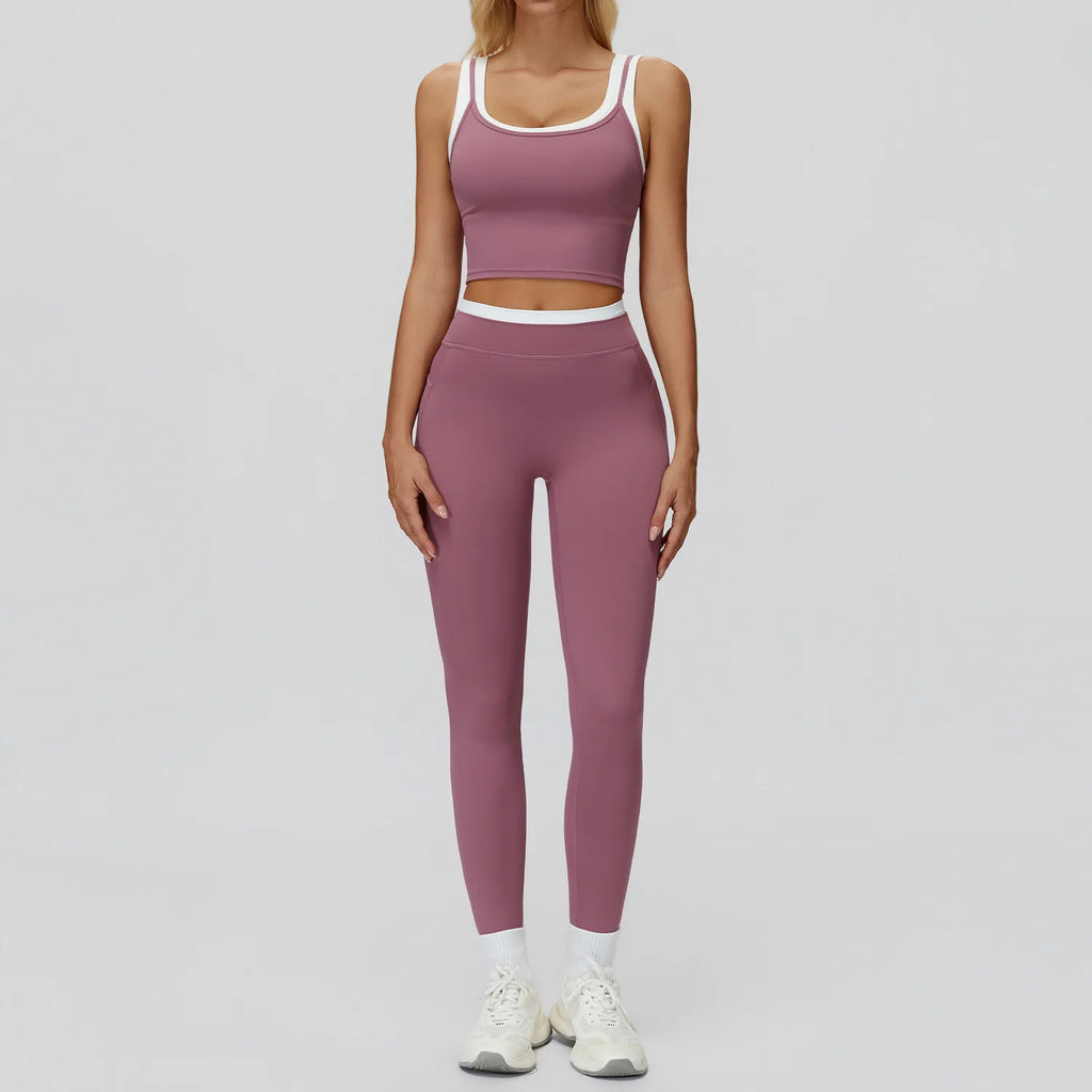 Wholesale Naked Feeling Yoga Set Women 2 Piece Set High Waist Seamless Fitness Workout Sportswear Outfit