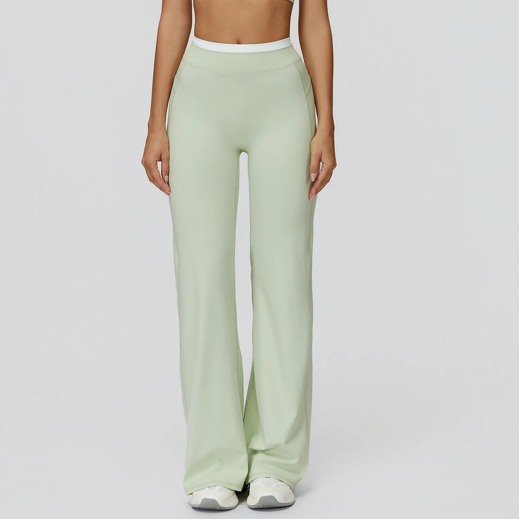 Factory Wholesale Women High Waist Workout Pants Gym Tights Activewear Naked Feeling Color Block Yoga Wear