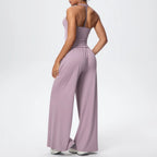 2025 Women's Clothing Athleisure Tracksuits Women Wide-leg Joggers Loose Pants Jumpsuit Female Dance Sets Outfit 2PCS SETS