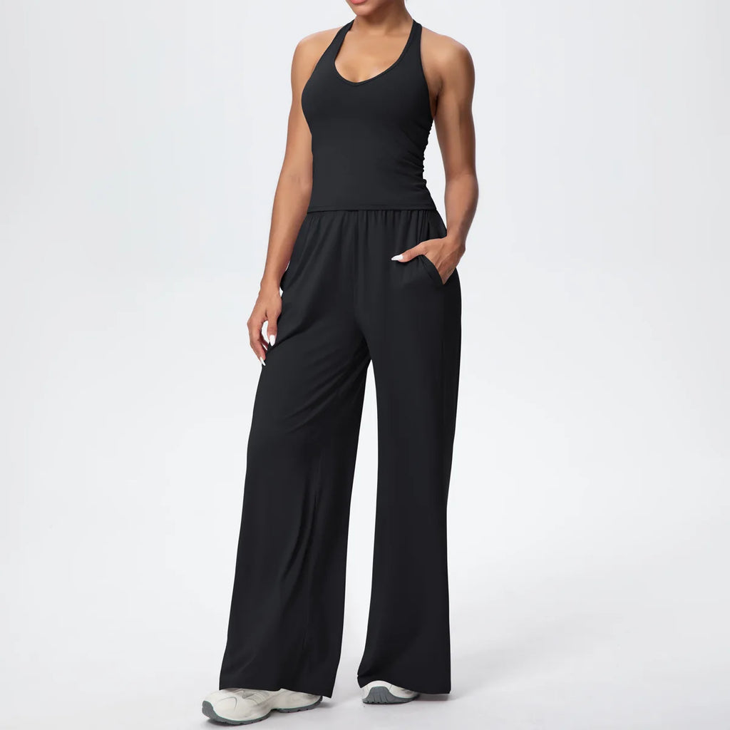 2025 Women's Clothing Athleisure Tracksuits Women Wide-leg Joggers Loose Pants Jumpsuit Female Dance Sets Outfit 2PCS SETS
