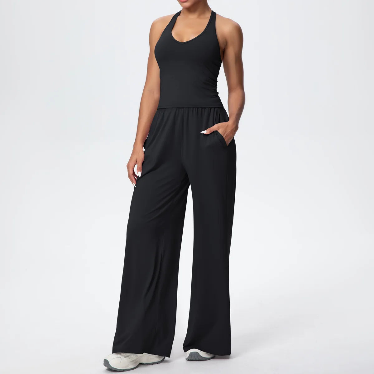 2025 Women's Clothing Athleisure Tracksuits Women Wide-leg Joggers Loose Pants Jumpsuit Female Dance Sets Outfit 2PCS SETS