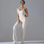 Women Jumpsuit Wide Leg Backless Jumpsuit Women Yoga Fitness Wear Bodysuit Hollow Out Gym Jumpsuits for Women