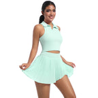 Custom Logo Womens Clothing Yoga Sets Tank Tops for Women Tennis Wear Skirt Set Golf Dress Pleated Skirt Gym Fitness Sportswear