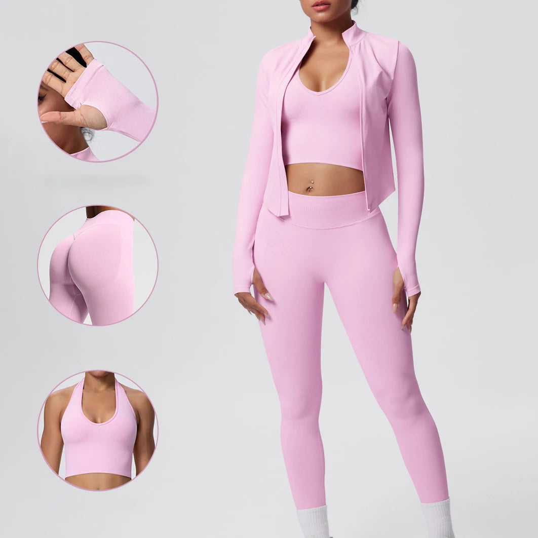 Volupie Zip Flow Complete Set | Conjunto 3 Piezas Chaqueta + Top + Legging Imagen principal del producto