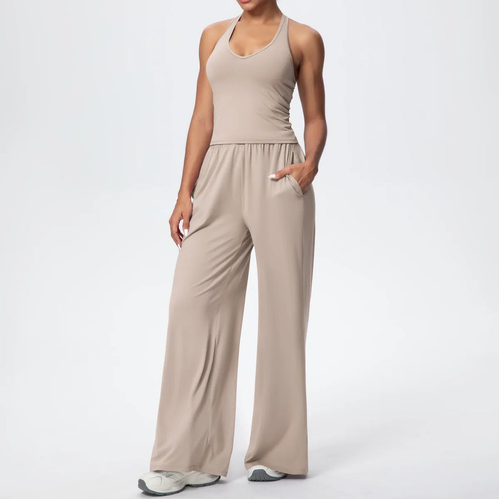 2025 Women's Clothing Athleisure Tracksuits Women Wide-leg Joggers Loose Pants Jumpsuit Female Dance Sets Outfit 2PCS SETS
