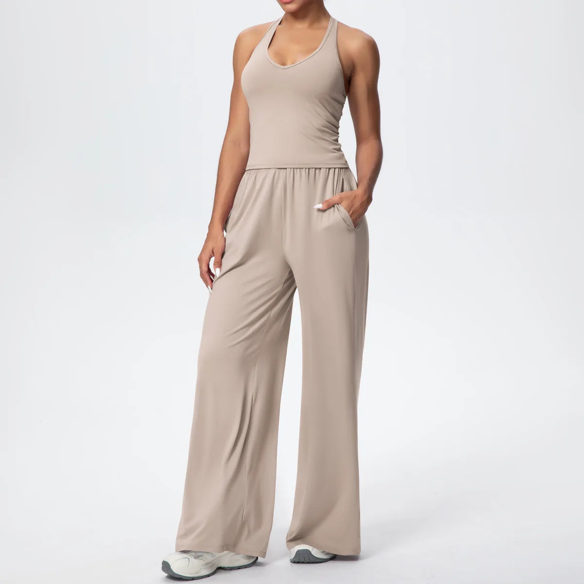 2025 Women's Clothing Athleisure Tracksuits Women Wide-leg Joggers Loose Pants Jumpsuit Female Dance Sets Outfit 2PCS SETS